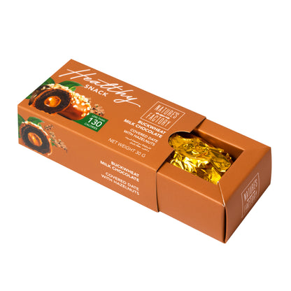 Buckwheat Chocolate Covered Dates with Hazelnuts (Pack of 3)